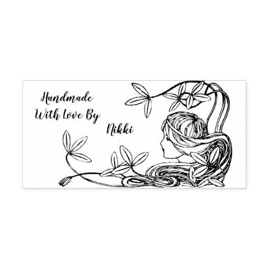 Handgemaakt met liefde bloemenstempel rubberstempel (Afrduk)