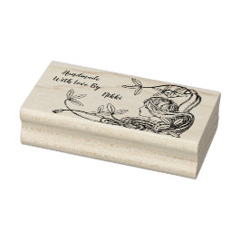 Handgemaakt met liefde bloemenstempel rubberstempel