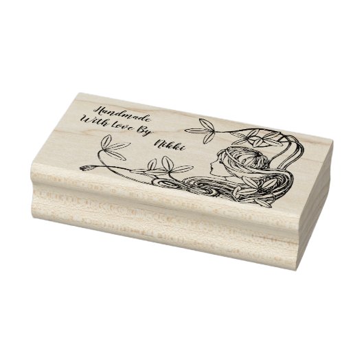 Handgemaakt met liefde bloemenstempel rubberstempel (Stempel)