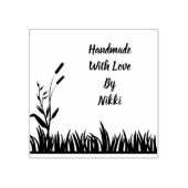 Handgemaakt met liefde bloemenstempel rubberstempel (Afrduk)