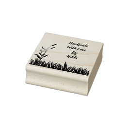 Handgemaakt met liefde bloemenstempel rubberstempel