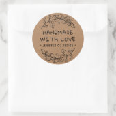 Handgemaakt met liefde botanisch ronde sticker (Tas)