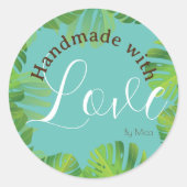 Handgemaakt met liefde botanische sticker (Voorkant)
