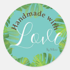 Handgemaakt met liefde botanische sticker
