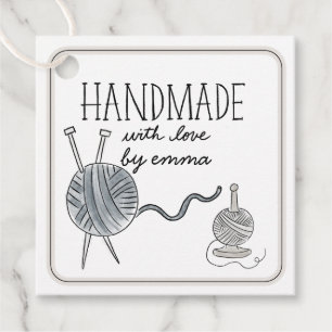 Handgemaakt met liefde Breien Garen Dank u Bedankjes Labels