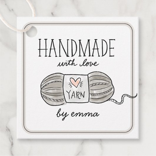 Handgemaakt met liefde Breien Garen Dank u Bedankjes Labels (Voorkant)