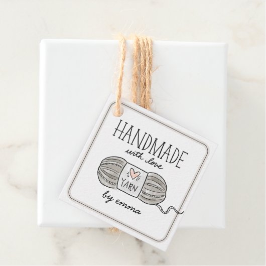 Handgemaakt met liefde Breien Garen Kraft Dank u Bedankjes Labels (In situ)