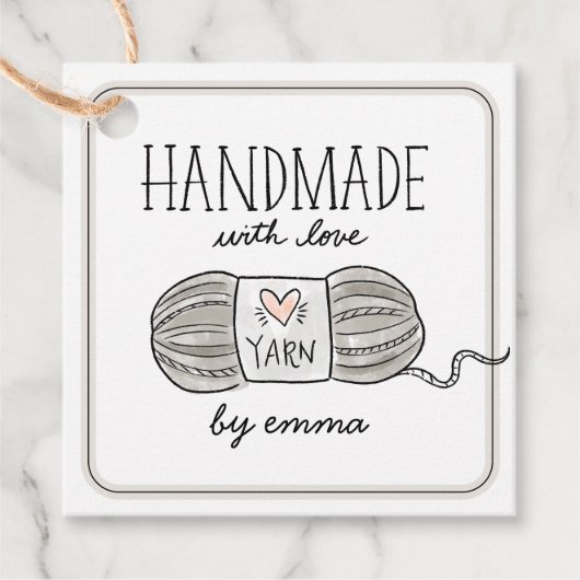 Handgemaakt met liefde Breien Garen Kraft Dank u Bedankjes Labels (Voorkant)