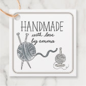 Handgemaakt met liefde Breigaren Dank u Kraft Bedankjes Labels (Voorkant)