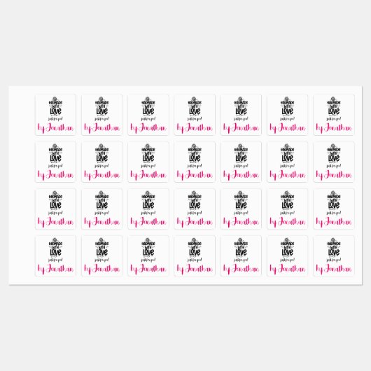 Handgemaakt met liefde Breiwol gepersonaliseerd Labels (Vel)