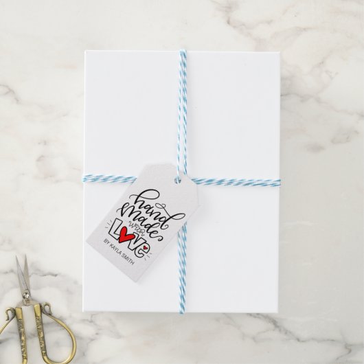 HANDGEMAAKT MET LIEFDE CADEAULABEL (Met Touw)