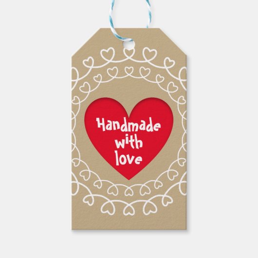 Handgemaakt met liefde cadeaulabel (Voorkant)