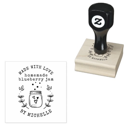 Handgemaakt met liefde canning jam rubberstempel (Gestempeld)