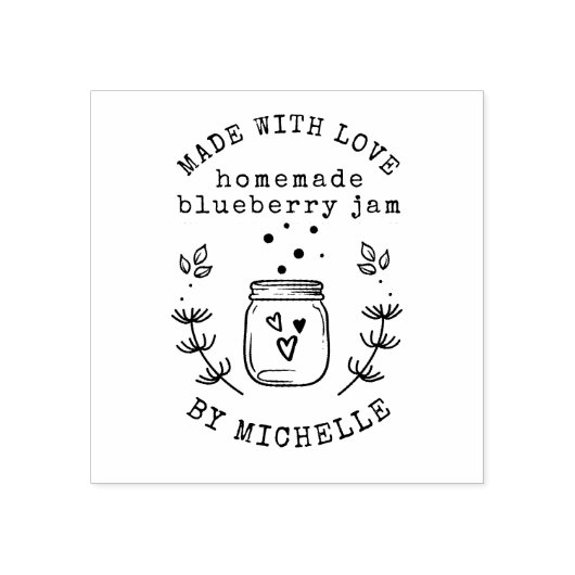 Handgemaakt met liefde canning jam rubberstempel (Afrduk)