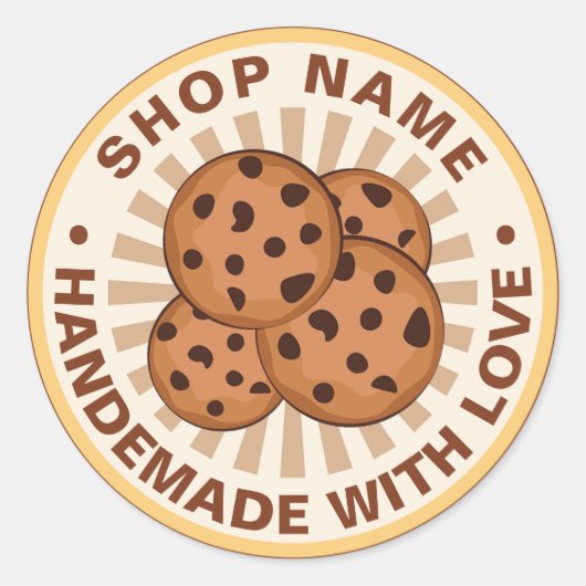Handgemaakt met liefde Custom Chocolate Chip cooki Ronde Sticker (Voorkant)