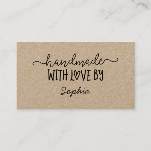 Handgemaakt Met Liefde Custom Kaart voor Makers Kr Visitekaartje (Voorkant)