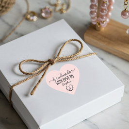 Handgemaakt Met Liefde Custom Monogram Hart Sticke Sticker