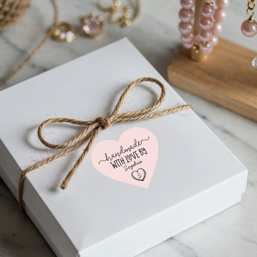 Handgemaakt Met Liefde Custom Monogram Hart Sticke Sticker