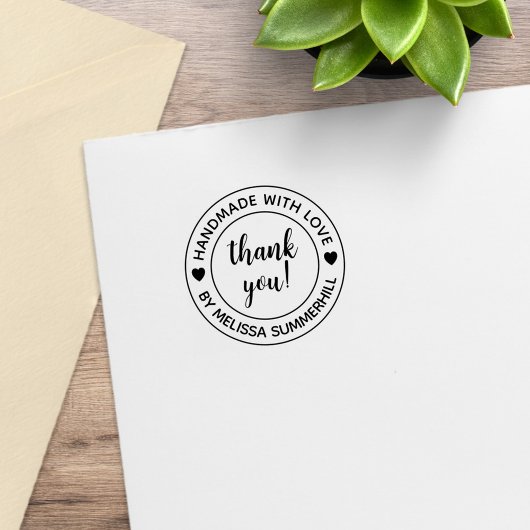 Handgemaakt met liefde dank je 1x1 rubberstempel