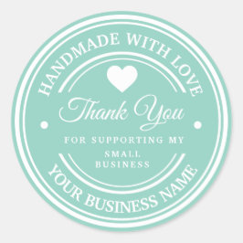 Handgemaakt met liefde | dank je  klassieke ronde  sticker
