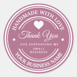 Handgemaakt met liefde | dank je  klassieke ronde  sticker
