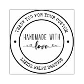 Handgemaakt met liefde dank u aangepaste rubberstempel (Afrduk)
