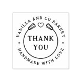 Handgemaakt met liefde dank u hart whisk bakkerij rubberstempel (Afrduk)