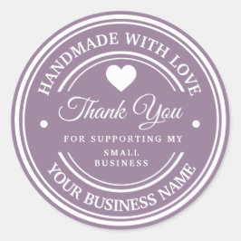 Handgemaakt met liefde | dank u klassiek ronde sticker