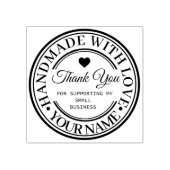 handgemaakt met liefde | dank u rubberen stempel (Afrduk)