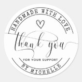 Handgemaakt met liefde dank u Sticker (Voorkant)