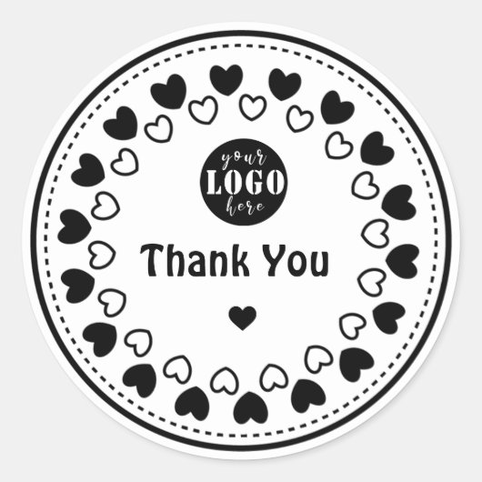 Handgemaakt met liefde | Dank u sticker & label (Voorkant)