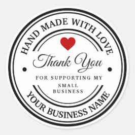 handgemaakt met liefde | Dank u wel Ronde Sticker