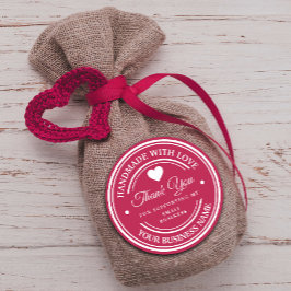 Handgemaakt met liefde | Dank u wel Ronde Sticker