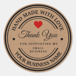 handgemaakt met liefde | Dank u wel Ronde Sticker