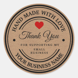 handgemaakt met liefde   Dank u wel Ronde Sticker