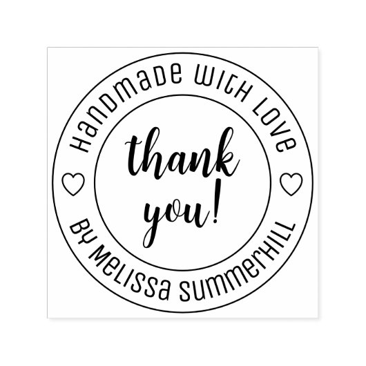 Handgemaakt met liefde Dank u Zelfinktende Stempel (Design)