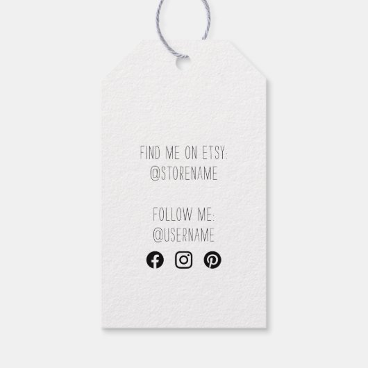 Handgemaakt met liefde Doodle Wreath Hearts n Foli Cadeaulabel (Achterkant)