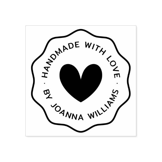 Handgemaakt met liefde door aangepaste naam dunne  rubberstempel (Afrduk)