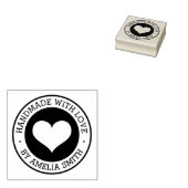 Handgemaakt met liefde door aangepaste naam elegan rubberstempel (Gestempeld)