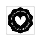 Handgemaakt met liefde door aangepaste naam golven rubberstempel (Afrduk)