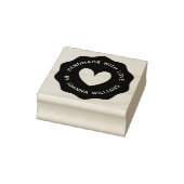 Handgemaakt met liefde door aangepaste naam golven rubberstempel (Stempel)