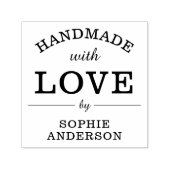Handgemaakt met liefde door aangepaste naam Modern Zelfinktende Stempel (Design)