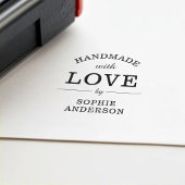 Handgemaakt met liefde door aangepaste naam Modern Zelfinktende Stempel