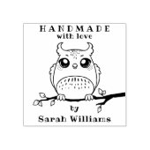 Handgemaakt met liefde door aangepaste naam Uil Ru Rubberstempel (Afrduk)