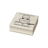 Handgemaakt met liefde door aangepaste naam Uil Ru Rubberstempel (Stempel)
