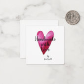 Handgemaakt met liefde door cadeauLabels Notitiekaartje (Voorkant / Achterkant in situ)