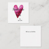 Handgemaakt met liefde door cadeauLabels Notitiekaartje (Voorkant / Achterkant)