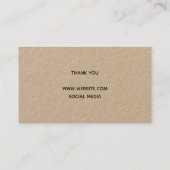 Handgemaakt met liefde door Creator Kraft Visitekaartje (Achterkant)