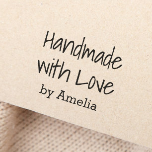 Handgemaakt met liefde door de handgeschreven doop rubberstempel