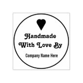 Handgemaakt met liefde door de tekst van de bedrij rubberstempel (Afrduk)